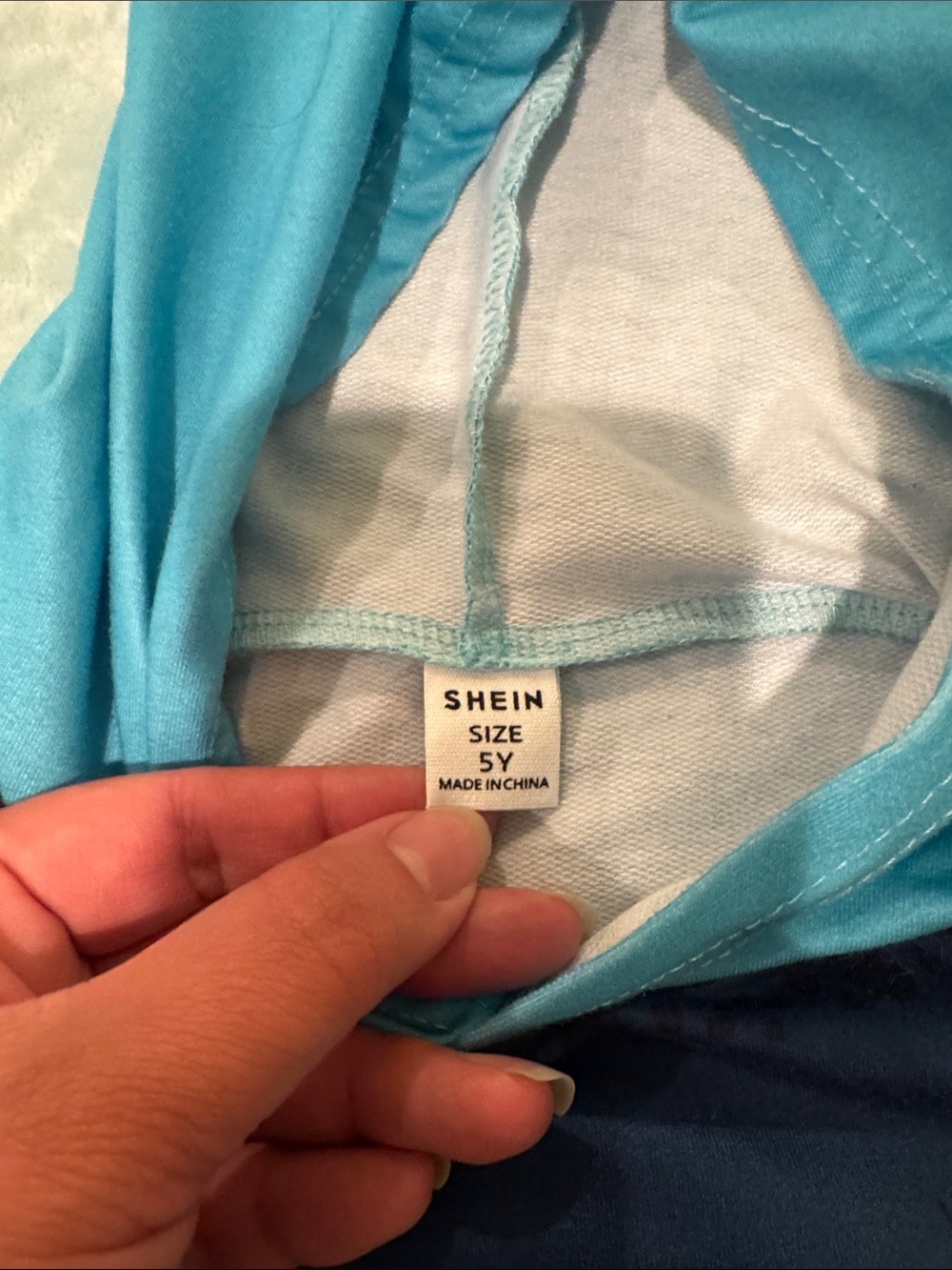 SHEIN Blue Dino Hooded Pullover for Kids - Picture 2 of 3